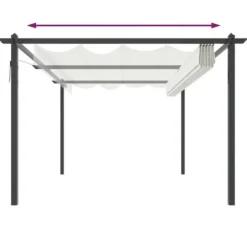 vidaXL Paviljong med infällbart tak 4x3 m gräddvit - Partytält & paviljoner