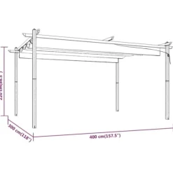 vidaXL Paviljong med infällbart tak 4x3 m gräddvit - Partytält & paviljoner