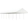 vidaXL Paviljong med tak vit 13,38x4,08x3,22 m polyeten - Partytält & paviljoner