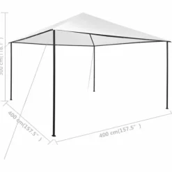 vidaXL Paviljong 4x4x3 m vit 180 g/m² - Partytält & paviljoner