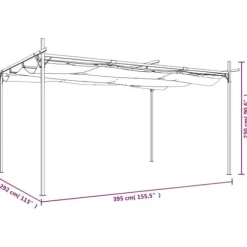 vidaXL Pergola med infällbart tak antracit 395x292x230 cm - Partytält & paviljoner