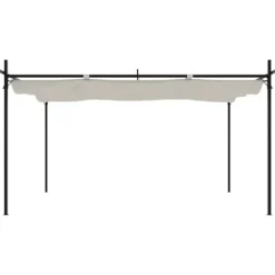 vidaXL Pergola med infällbart tak gräddvit 395x292x230 cm - Partytält & paviljoner