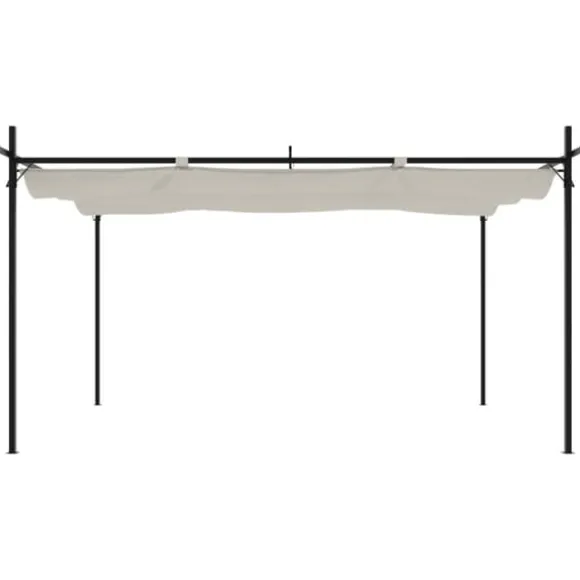 vidaXL Pergola med infällbart tak gräddvit 395x292x230 cm - Partytält & paviljoner