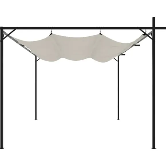 vidaXL Pergola med infällbart tak gräddvit 395x292x230 cm - Partytält & paviljoner