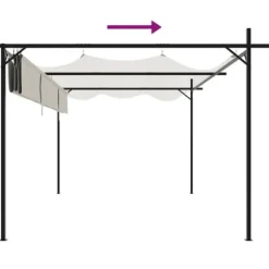 vidaXL Pergola med infällbart tak gräddvit 395x292x230 cm - Partytält & paviljoner