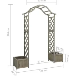 vidaXL Pergola med odlingslåda grå massivt granträ - Bersåer, spaljéer & pergolor
