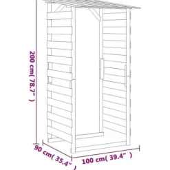 vidaXL Pergola med tak 100x90x200 cm Impregnerad furu 318380