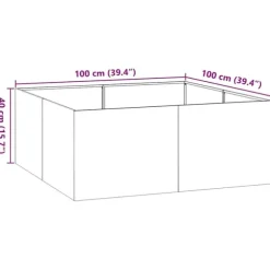 vidaXL Planteringskärl olivgrön 100x100x40 cm stål