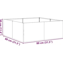 vidaXL Planteringskärl 80x80x30 cm galvaniserat stål