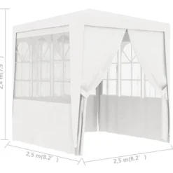 vidaXL Professionellt partytält med väggar 2,5x2,5 m vit 90 g/m² - Partytält & paviljoner