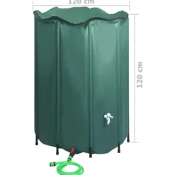 vidaXL Regntunna hopfällbar med kran 1350 L - Bevattning