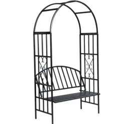 vidaXL Rosenbåge med bänk - Bersåer, spaljéer & pergolor