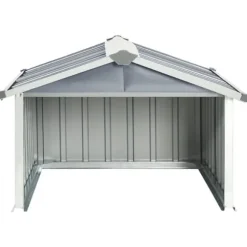 vidaXL Skjul för robotgräsklippare 92x97x63 cm galvaniserat stål grå - Förråd & Redskapsbodar