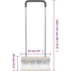 vidaXL Snöskyffel med utdragbart handtag silver 61 cm stålblad - Snöskyfflar
