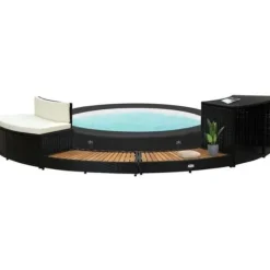 vidaXL Spa Frame Black Resin Rotting och Acacia Wood