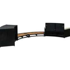 vidaXL Spa Frame Black Resin Rotting och Acacia Wood