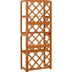 vidaXL Spaljé med hyllor 55x30x140 cm massivt granträ - Bersåer, spaljéer & pergolor