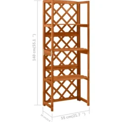 vidaXL Spaljé med hyllor 55x30x140 cm massivt granträ - Bersåer, spaljéer & pergolor