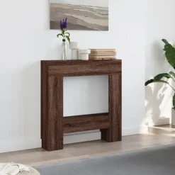 vidaXL Spiselkrans brun ek 81x18x82 cm konstruerat trä