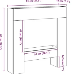 vidaXL Spiselkrans brun ek 81x18x82 cm konstruerat trä