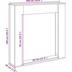 vidaXL Spiselkrans sonoma-ek 100x20x100 cm konstruerat trä