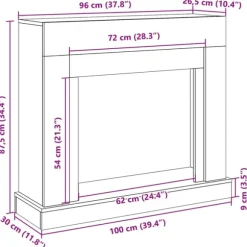 vidaXL Spiselkrans sonoma-ek 100x30x87,5 cm konstruerat trä