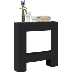 vidaXL Spiselkrans svart 81x18x82 cm konstruerat trä