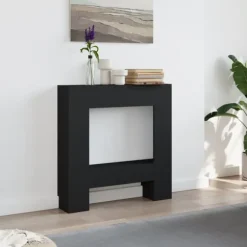 vidaXL Spiselkrans svart 81x18x82 cm konstruerat trä