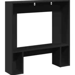 vidaXL Spiselkrans svart 81x18x82 cm konstruerat trä