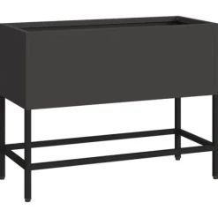 vidaXL Svart Metall 60 x 26 x 45 cm Krukor Metallkruka Rektangulär