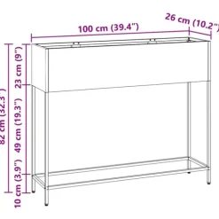 vidaXL Svart Metall Stor Krukor Metallkruka Rektangulär Modern