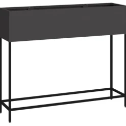 vidaXL Svart Metall Stor Krukor Metallkruka Rektangulär Modern