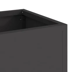 vidaXL Svart Metall Stor Krukor Metallkruka Rektangulär Modern