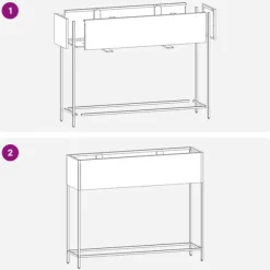 vidaXL Svart Metall Stor Krukor Metallkruka Rektangulär Modern