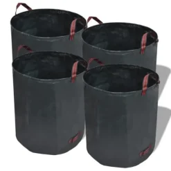 vidaXL Trädgårdsavfallspåsar Mörkgrön 4 st 120 L 150 g/m²