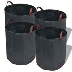 vidaXL Trädgårdsavfallspåsar Mörkgrön 4 st 120 L 150 g/m²
