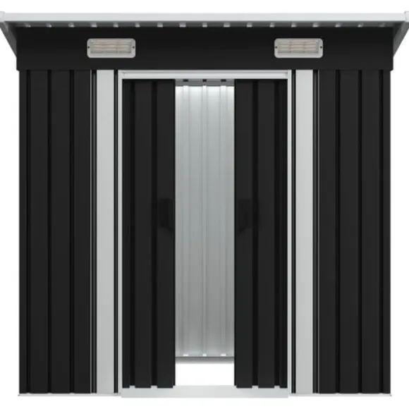 vidaXL Trädgårdsbod antracit stål - Förråd & Redskapsbodar