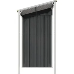 vidaXL Trädgårdsbod med förlängt tak antracit 277x110,5x181 cm stål - Förråd & Redskapsbodar