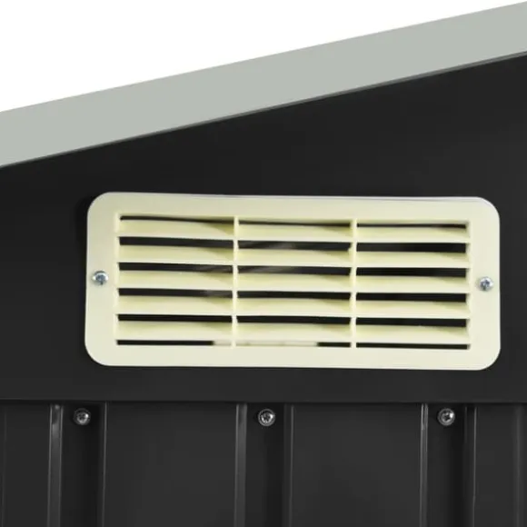 vidaXL Trädgårdsbod med hylla antracit 205x130x183 cm järn - Förråd & Redskapsbodar