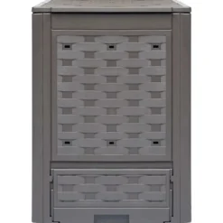 vidaXL Trädgårdskompost brun 60x60x83 cm 300 L plastrotting - Komposterare