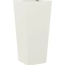 vidaXL Trädgårdskruka vit 35x35x75 cm stål