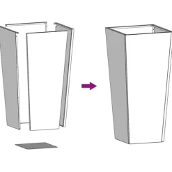 vidaXL Trädgårdskruka vit 35x35x75 cm stål