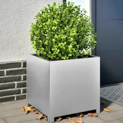 vidaXL Trädgårdskruka 50x50x50 cm galvaniserat stål