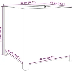 vidaXL Trädgårdskruka 50x50x50 cm galvaniserat stål