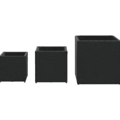 vidaXL Trädgårdskrukor 3 st svart konstrotting