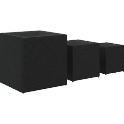 vidaXL Trädgårdskrukor 3 st svart konstrotting