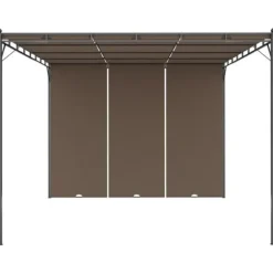 vidaXL Trädgårdspaviljong med draperier 4x3x2,25 m taupe - Partytält & paviljoner
