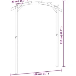vidaXL Trädgårdspergola 180x210x40 cm Impregnerad Furu