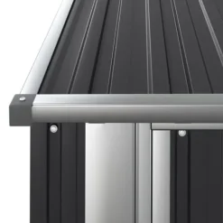 vidaXL Trädgårdsskjul antracit 180,5x97x209,5 cm galvaniserat stål - Förråd & Redskapsbodar