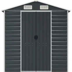 vidaXL Trädgårdsskjul antracit 191x130x198 cm galvaniserat stål - Förråd & Redskapsbodar